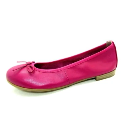Abbildung von MARCO TOZZI Damen Ballerinas aus Leder mit Schleife, Rosa (Pink), 39 EU