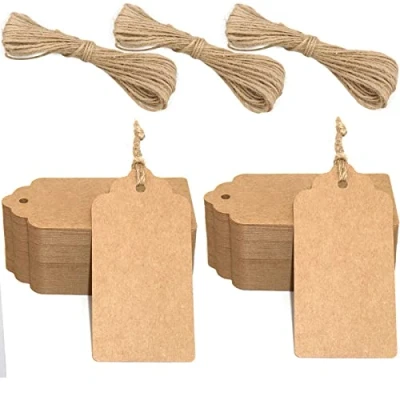 Abbildung von G2PLUS 300g/m² Kraftpapier Etiketten Tags 5CM *10CM Geschenkanhänger Anhänger mit Schnur