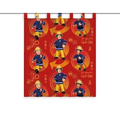 Abbildung von Herding Vorhang, Feuerwehrmann Sam, Polyester, Mehrfarbig/Transparent, 140 x 160 cm