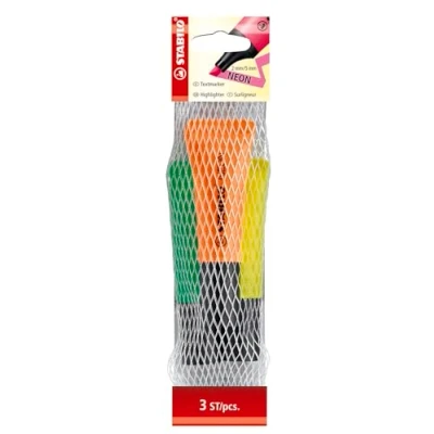 Abbildung von Textmarker STABILO NEON 3er Pack gelb, grün, orange