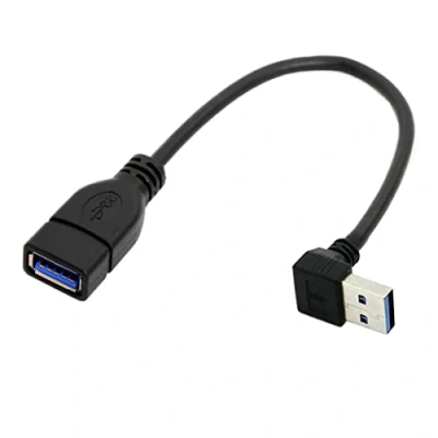 Abbildung von chenyang USB 3.0 Typ A Stecker auf Buchse 90 Grad UP Winkel Verlängerungskabel 20cm