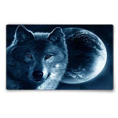 Abbildung von Silent Monsters Mauspad 240 x 200 mm Stoff Mousepad Wolf Vernähter Rand rutschfest für Gaming Büro Office Homeoffice 24 20 cm Mouse Pad Mat Mausunterlage klein f alle Maus Arten