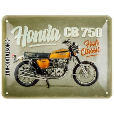 Abbildung von Nostalgic Art Retro Blechschild, 15 x 20 cm, Honda CB750 Four Geschenk Idee für Biker, aus Metall, Vintage Design