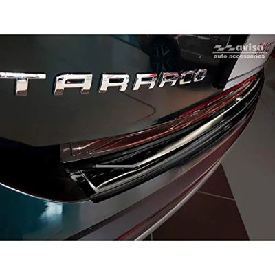 Abbildung von Avisa Schwarz Edelstahl Heckstoßstangenschutz kompatibel mit Seat Tarraco 2019