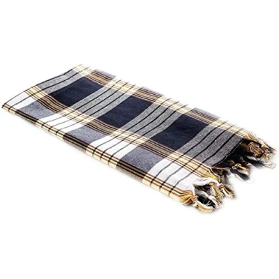 Abbildung von Carenesse Hamamtuch Classic 80 x 170 cm I Hamam Handtuch 100% Baumwolle Saugfähiges &amp; schnell trocknendes Pestemal/Fouta schwarz kariert Strandtuch/Saunahandtuch mit kleinem Packmaß