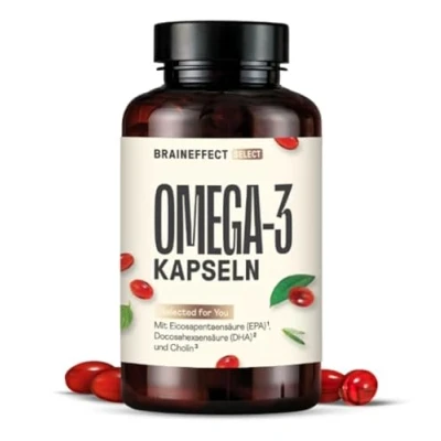 Abbildung von BRAINEFFECT Premium Omega 3 Kapseln aus reinem Krillöl 100% (Ungestreckt) Höchster 3/EPA/DHA Pro Kapsel Ohne Fischgeruch/ Geschmack Nachhaltige Fischerei 60 KapseIn.