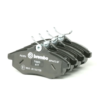 Abbildung von BREMBO P 61 074 Bremsbelagsatz exkl. Verschleißwarnkontakt mit Bremssattelschrauben Zubehör CITROËN: C3 I Hatchback, C2 II