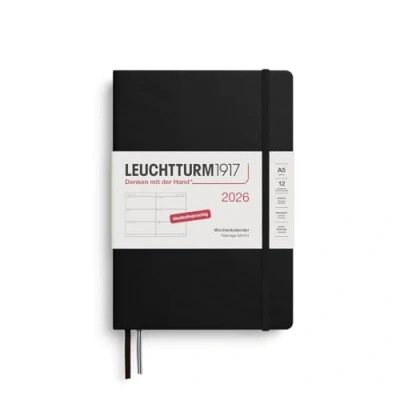 Abbildung von LEUCHTTURM1917 372525 Wochenkalender Medium (A5) 2026, 12 Monate, Schwarz, Deutsch