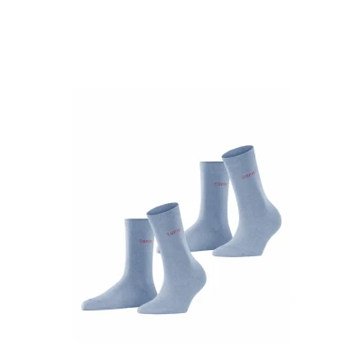 Abbildung von ESPRIT Damen Uni 2 pack W Baumwolle Einfarbig Paar Socken, Blau (Jeans Melange 6458), 39 42 EU