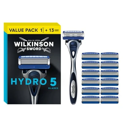 Abbildung von WILKINSON SWORD Hydro 5 Skin Protection für Herren Feuchtigkeitsgel &amp; Präzisionstrimmer 1 Griff + 13 Nachfüllklingen