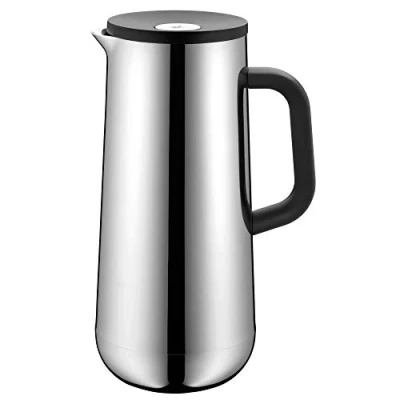 Abbildung von WMF Impulse Thermoskanne Edelstahl 1l, Isolierkanne für Kaffee oder Tee, Cromargan, Druckverschluss, hält Getränke 24h kalt &amp; warm