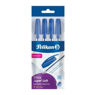 Abbildung von Pelikan Kugelschreiber Stick K86s super soft, 4 Stück sortiert im Polybeutel