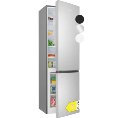 Abbildung von Bomann Kühlschrank mit Gefrierfach Energieklasse D 180cm Kühl Gefrierkombination leise 39 dB 4 Ablagen &amp; 3 Schubladen Türanschlag wechselbar 269L Kühlgefrierkombi KG 184.1 inox