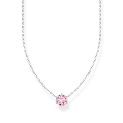 Abbildung von Thomas Sabo Kette mit pinkfarbenem Zirkonia Anhänger 925 Sterlingsilber KE2210 051 9