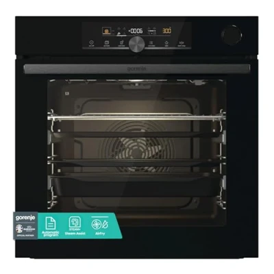 Abbildung von Gorenje 738009 OptiBake Advanced BSA 6747 A04BG Einbau Backofen / 77L Heißluft/AutoBake/Touch Bedienung/Bratenthermometer/GentleClose &amp; Open/SteamAssist/StepBake/PizzaMode 300C/schwarz