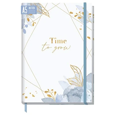 Abbildung von Bullet Journal dotted A5 mit Gummiband [Time to Grow] 156 Seiten Notizbuch gepunktet, Tagebuch von Trendstuff by Häfft nachhaltig &amp; klimafreundlich