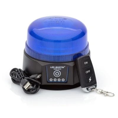 Abbildung von LED MARTIN XR20 ECO Rundumleuchte blau Magnet AKKU 220km/h DEKRA getestet