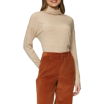 Abbildung von s.Oliver Gestreiftes Langarmshirt, Damen, Größe: 34, Hellbraun