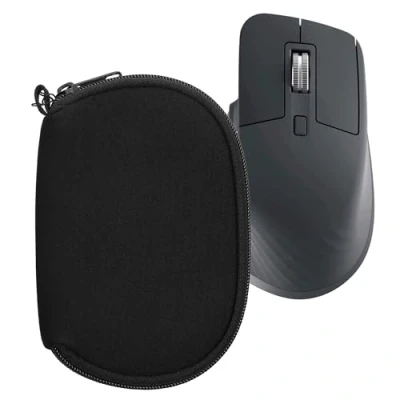 Abbildung von kwmobile Hülle kompatibel mit Logitech MX Master 3 / 3S 2S Neopren für PC Mouse Schutzhülle Computer Maus Tasche Schwarz