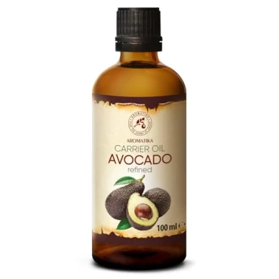 Abbildung von Avocadoöl 100ml Kaltgepresst &amp; Raffiniert Reines Glasflasche Avocado Öl Intensive Pflege für Gesicht Körper Haare Massage Körperpflege