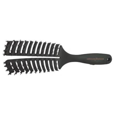 Abbildung von HERCULES SÄGEMANN 9144 Flexy Shape Haarbürste Flexible, schonende Naturhaarbürste Wildschweinborsten mit Nylonpins Entwirrbürste für lange Haare Schmal
