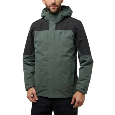 Abbildung von Jack Wolfskin Taubenberg 3IN1 M Regenjacke / wasserabweisende Jacke, Herren, Größe: Large, Slate green