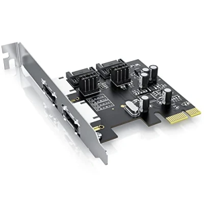 Abbildung von CSL SATA PCI Express PCIe 2.0 Controllerkarte, Schnittstellenkarte für III, eSATA SSD + HDD Laufwerke, 6Gbit/s, 2x intern SATA, extern eSATA, ASMEDIA