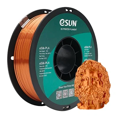 Abbildung von eSUN Seide Metall PLA Filament 1.75mm, Seidig Metallisch 3D Drucker PLA, Maßgenauigkeit +/ 0.05mm, 1kg Spule (2.2 LBS) Druck für Drucker, Kupfer