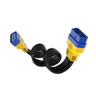 Abbildung von OURANTOOLS OBD 2 Verlängerungskabel Extender Adapter 16 polig Diagnose OBD2 Stecker für Codeleser Scanner 60 cm (dickes Nylon Material)