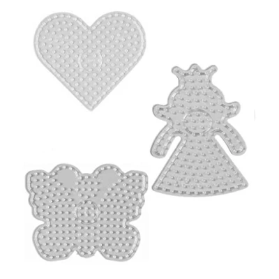 Abbildung von Hama MAXI Perlen Stiftplatte 8206 Herz, 8218 Schmetterling und 8223 Prinzessin