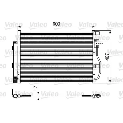 Abbildung von VALEO 814478 Klimakondensator mit Trockner 12mm 9mm Aluminium 385mm OPEL: Mokka / X