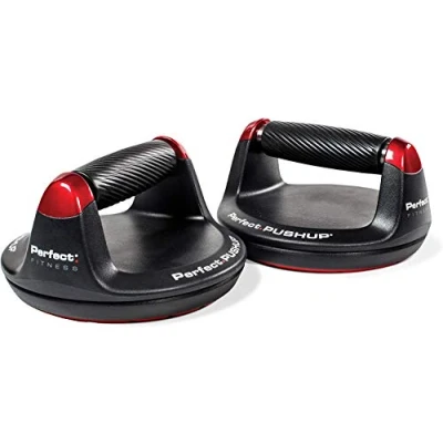 Abbildung von Perfect Fitness Liegestützgriffe Push Up, Fitnessgeräte für Zuhause, Schwarz, 2 Stück