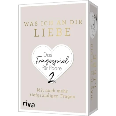 Abbildung von Was ich an dir liebe Das Fragespiel für Paare 2: Mit noch mehr tiefgründigen Fragen. Original. Tolles Geschenk zu Valentinstag, Hochzeit, Jahrestag