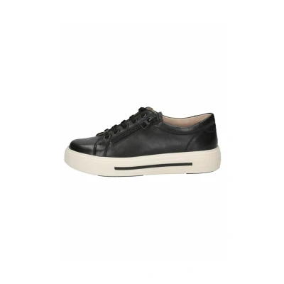 Abbildung von CAPRICE Damen Sneaker flach aus Leder mit Reißverschluss, Schwarz (Black Nappa), 40.5 EU