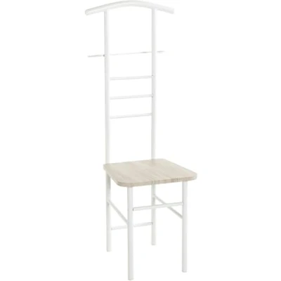 Abbildung von HAKU Möbel Herrendiener Eiche, weiß, MDF, Metall Maße: B 46 cm x H 119 T 50 cm, Style: Modern