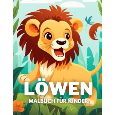 Abbildung von Löwen Malbuch für Kinder: +40 lustige und einfache Zeichnungen von niedlichen zum Ausmalen Kinder, Jungen Mädchen, die lieben Stress abbauen entspannen