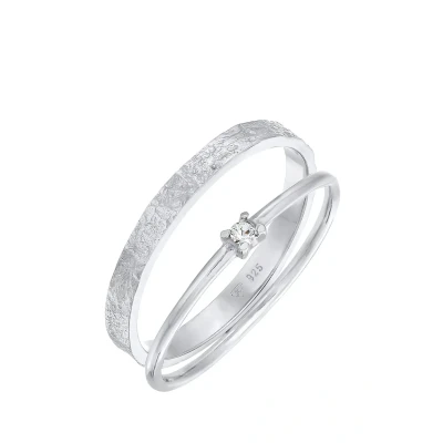 Abbildung von Elli 2 PACK Style Ring, Damen, Größe: 54, Silber