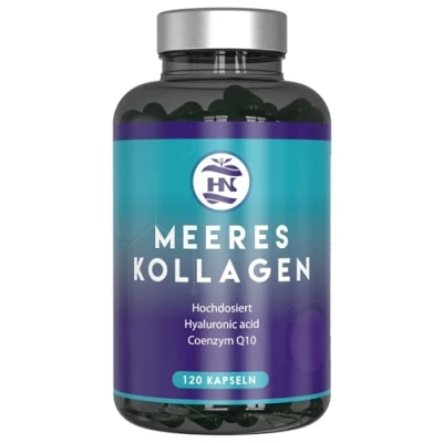 Abbildung von Collagen kapseln hochdosiert mit hyaluronic acid. kollagen Magnesium und Vitamin C Coenzym Q10, Zink, Meereskollagen Hyaluronsäure (120 Kapseln)