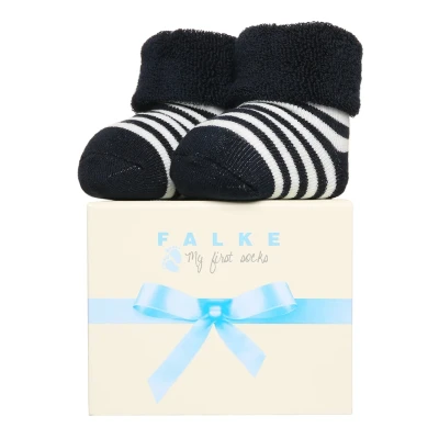Abbildung von Falke Baby Erstlingsringel giftbox Socken für Kinder, Größe: 62/68, Dunkelblau