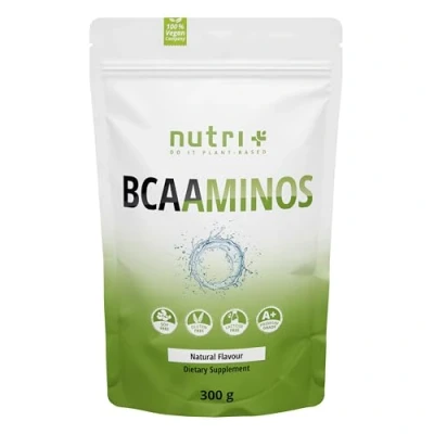 Abbildung von Nutri + BCAA Pulver Neutral hochdosiert vegan ohne Süßungsmittel, Zucker, Zusatzstoffe, Geschmack Natural BCAAs Instant Powder unflavored 300 g