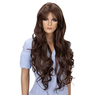 Abbildung von CAISHA 70cm Perücke Voluminös Langhaar Cosplay Theater Show Gewellt Braun Mix FS831a