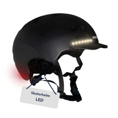 Abbildung von HUDORA Skaterhelm LED, schwarz