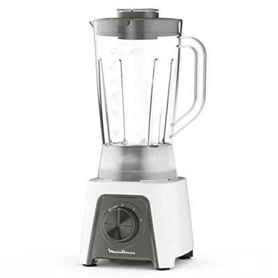 Abbildung von Moulinex Blendeo+ LM2C01 Standmixer, 450 W, Fassungsvermögen 1,5 l, Edelstahl, 2 Geschwindigkeiten, Eiszerkleinererer, robuste Zelkrom Klingen, intelligente Verriegelung, Schwarz