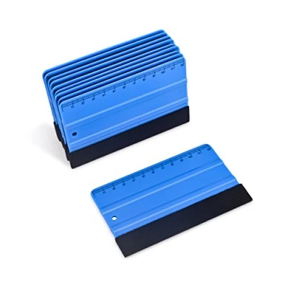 Abbildung von Winjun 10 Stück Blau Plastik Rakel Filzrakel Folienrakel Verkleberakel Kunststoffrakel Andrückrakel Kantenrakel mit Lineal für Auto Vinyl Wrap Fensterfolien Tönungsfolien