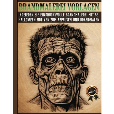 Abbildung von Brandmalerei Vorlagen: Halloween Pyrographie Schablonen zum Abpausen und Brandmalen