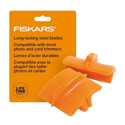 Abbildung von Original Fiskars Ersatzklingen Für Papierschneidemaschinen, 2 Stück, gerade Schnitte, Orange, 1003868