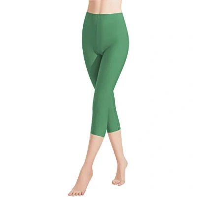 Abbildung von Libella 1er Pack Damen Leggings 3/4 Hose aus Baumwolle Capri mit Hohe Taille bunt Slim Fit Fitnesshose Mehrfarbig 4161 Grün XXL
