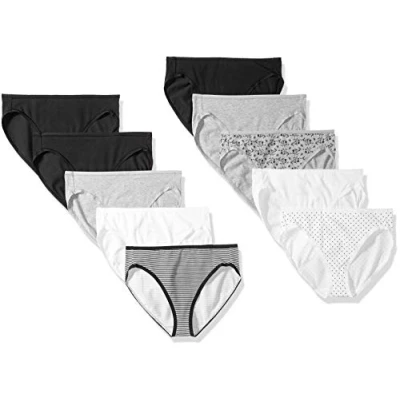 Abbildung von Amazon Essentials Damen Slip aus Baumwolle mit hohem Beinschnitt (in Übergröße erhältlich), 10er Pack, Neutral, 42