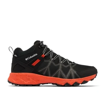 Abbildung von Columbia Men&#039;s Peakfreak 2 Mid Outdry, Waterproof Rise Trekking and Hiking Boots, Black/Red Quartz, 14