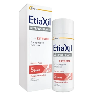 Abbildung von ETIAXIL Deodorant Behandlung von übermäßigem Schwitzen Füße und Hände Extreme normale Haut 5 Tage Wirksamkeit 100 ml